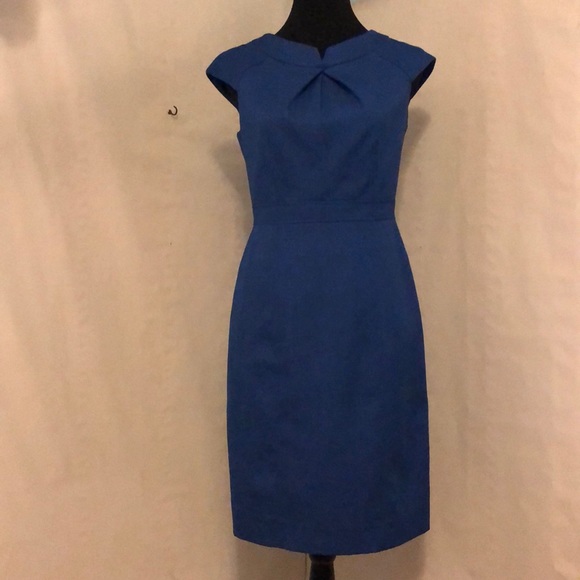 David Meister - Blue Textured Sheath - Picture 1 of 7